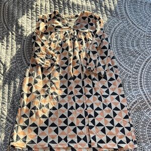 Tea Collection Geometric Kids Dress - Black, Orange, White